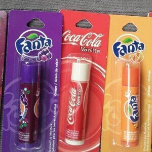 7 pc Name Brand Soda Brands Lip Balm Coca-Cola Cherry and a Vanilla Flavored Lip